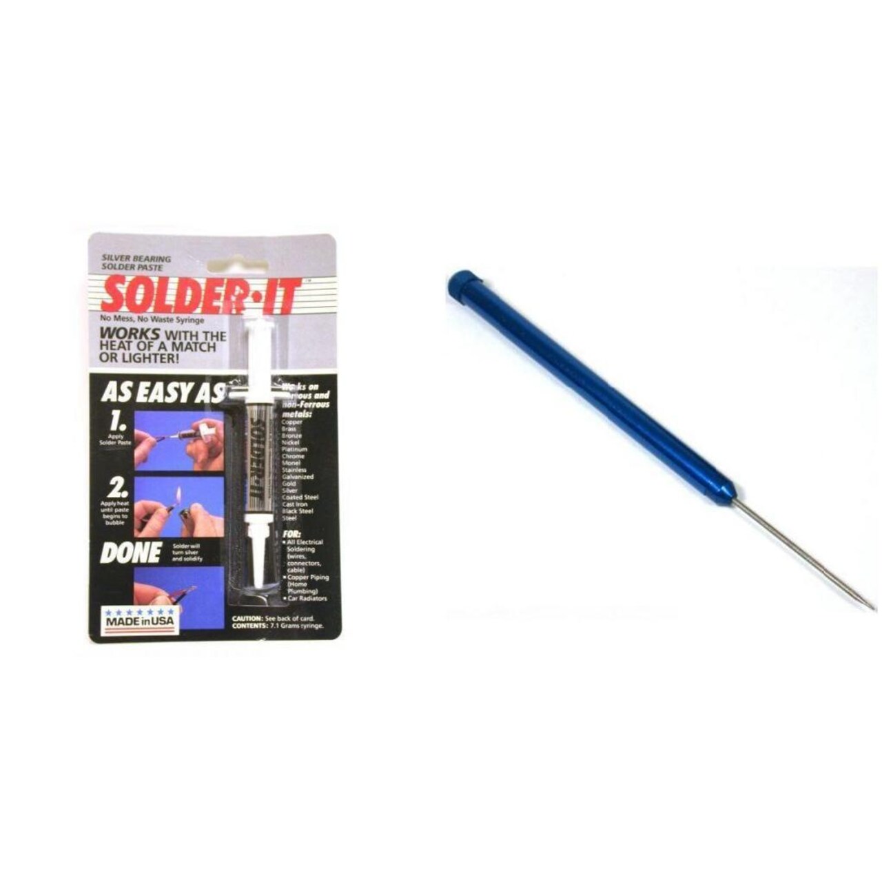 Silver Bearing Solder Paste & Titanium Soldering Pick Metal Repairs Kit 2 Pcs